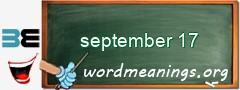 WordMeaning blackboard for september 17